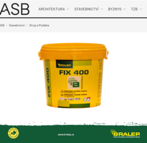 ASB portál představuje odborníkům fixační lepidlo FIX 400