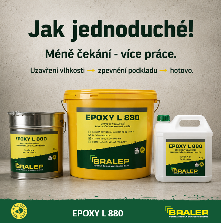 Novinka 2026 EPOXY L 880 vyřeší zbytkovou vlhkost podkladu