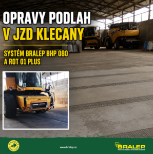 Při opravě podlah v JZD se produkty Bralep osvědčily